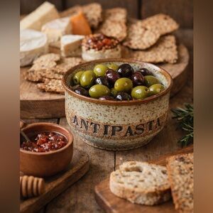 Handmade Studio Pottery “Antipasta” Bowl | Rustic Speckled Ceramic Dish | Signed